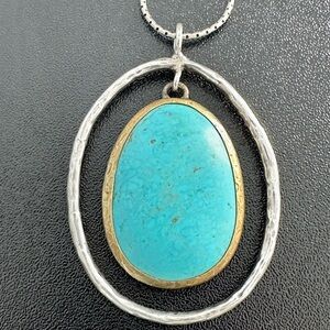 Silpada Turquoise Blue Oval Pendant Necklace